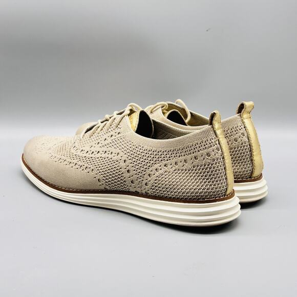 Cole Haan Shoes Womens 11 Beige ØriginalGrand Stitchlite Wingtip Oxford Lace Up - Picture 5 of 11